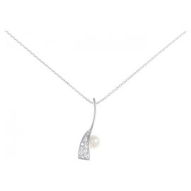 Colar Mikimoto Perlita em ouro branco K18 com pérolas Akoya Prata
