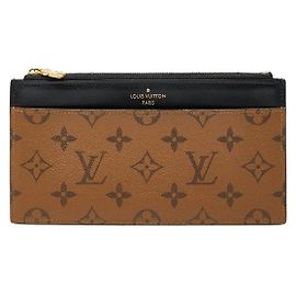 Louis Vuitton Slim Purse Monogram Long Wallet Brown Other