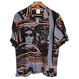 Camicia Paul Smith Cinema Screen SHIRT Miscela di lino a maniche corte Marrone