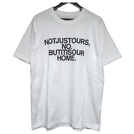 Camiseta de algodón Sacai NOT JUSTOURS NO BUTITISOUR HOME Blanco
