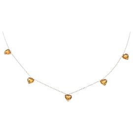 Autre Marque Au750 Gelbgold 3.0CT Citrin Halskette Golden