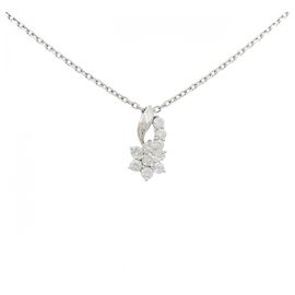Autre Marque Diamant-Halskette PT900 PT850 Silber