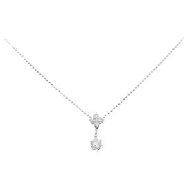 Autre Marque Platin-Blumendiamant-Halskette Silber