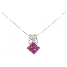 Autre Marque Collana con rubino e diamanti Au750 Argento