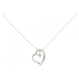 Autre Marque Colar de ouro branco 10K e diamantes Prata