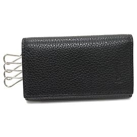 Yves Saint Laurent Saint Laurent Paris Cassandra Shadow Calf Key Case Black
