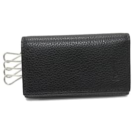 Yves Saint Laurent Porte-clés Cassandra Shadow en cuir de veau Saint Laurent Paris Noir