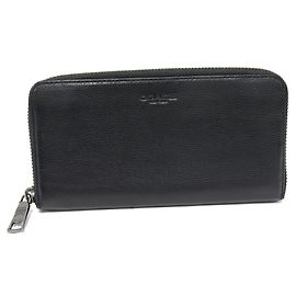Carteira longa de couro de bezerro Coach F58102 Preto