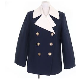 Louis Vuitton Silk Blend Wool Jacket Blue Navy blue