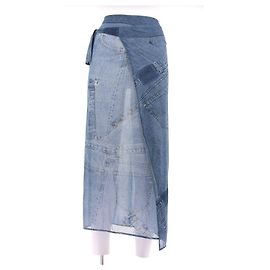 Saia jeans estampada Christian Dior Azul Azul