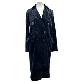DMN Navy astrakhan-style velvet jacket Navy blue