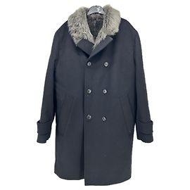 Christian Dior Black lambskin-lined coat Black