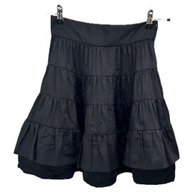 Falda Sandro de lino negra S Negro