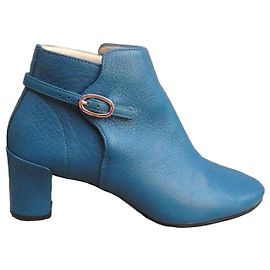 Repetto blue leather ankle boots Blue