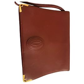 Clutch Cartier de cuero burdeos Burdeos