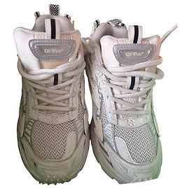 Off White Off-White Baskets en cuir et mesh blanc Blanc