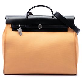 Hermès Orange Toile Herbag Zip 39 Orange