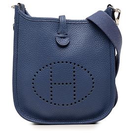Hermès Blue Clemence Evelyne 16 Amazone Azul Azul oscuro