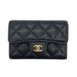 Chanel Matelassé Classic Flap Visitenkartenetui Schwarz