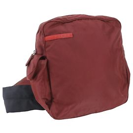 Prada Tessuto Nylon Schultertasche Schwarz Bordeaux