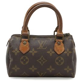 Pochette de Bolsa Louis Vuitton Monogram Mini Speedy Marrom Monograma