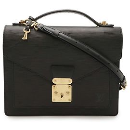 Louis Vuitton Epi Monceau Handbag Black Other