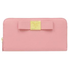 Prada Saffiano Leather Long Wallet Pink