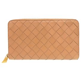 Bottega Veneta Intrecciato Beige Long Wallet Beige