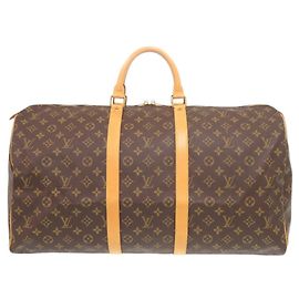 Sac Boston Louis Vuitton Keepall 55 Monogram Marron Monogramme