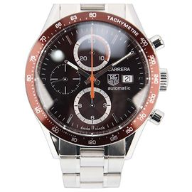 TAG Heuer Carrera Calibre 16 Cronógrafo Automático CV2013 Marrom Hardware prateado