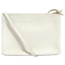 Céline Bolsa de ombro Trio em couro Celine Branco Fora de branco