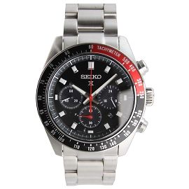 Seiko Prospex Speedtimer Cronógrafo Solar Preto Vermelho Hardware prateado