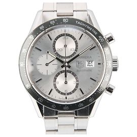 TAG Heuer Carrera Chronograph CV2011 Silver Dial 41mm Automatic Grey Silver hardware