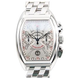 Franck Muller Conquistador Chronograph 8005CC Mostrador Branco Prata