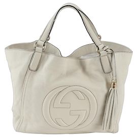 Gucci Soho Interlocking G Leder Tote Bag Weiß