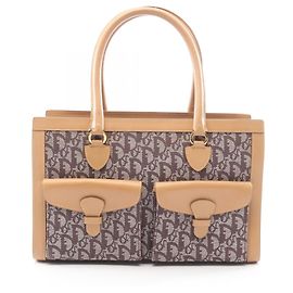 Bolsa Tote Christian Dior Dior Trotter Marrom Bege