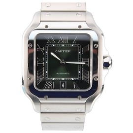 Cartier Santos de Cartier LM Automatico WSSA0062 Quadrante Verde Verde Silver hardware