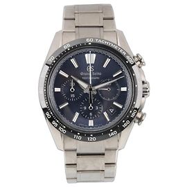 Grand Seiko Evolution 9 Tentagraph SLGC001G Cronógrafo Hi-Beat Titânio Azul Hardware prateado