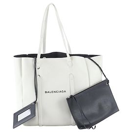 Balenciaga Everyday Leather Tote Bag Black White