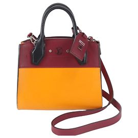 Sac à main en cuir Louis Vuitton City Steamer MINI Rouge Orange Bordeaux