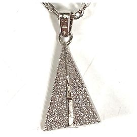 Colar com pingente de strass Louis Vuitton Prata
