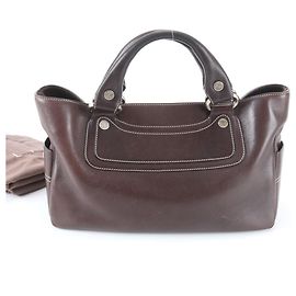 Céline Celine Boogie Bag Leather Handbag Dark brown