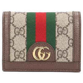 Cartera Bi-Fold Gucci Ophidia Castaño Beige
