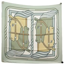Hermès FULAR HERMES QUADRIGE CHEVAUX PIERRE PERON QUADRATO 90 CM IN SETA Multicolore