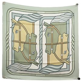 Hermès HERMES QUADRIGE CHEVAUX PIERRE PERON SQUARE 90 CM SILK SCARF Multiple colors