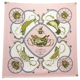 Hermès FULAR HERMES SPRINGS PHILIPPE LEDOUX CARRÉ 90 IN SETA ROSE PINK Rosa