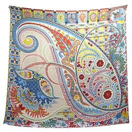 Hermès NUOVO CHALE HERMES PAISLEY BLOSSOM H243569S 140CM SCIARPA IN CACHEMIRE E SETA Multicolore
