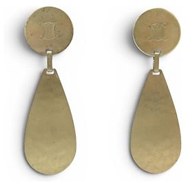 Céline Orecchini pendenti vintage CELINE TRIOMPHE LOGO in ottone D'oro