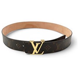 LOUIS VUITTON INITIALS M9608U T90 MONOGRAM CANVAS GÜRTEL Braun