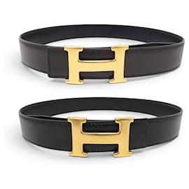 Hermès VINTAGE HERMES GÜRTEL H SCHLIEẞE 32MM T72 A 78 AUS BOXLEDER REVERSIBEL Andere